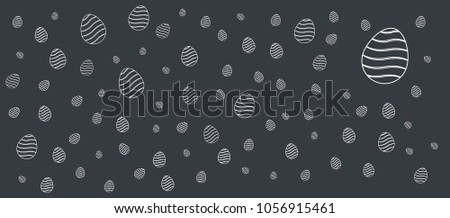 Happy easter egg background on black background. beautiful banner design of easter egg.
