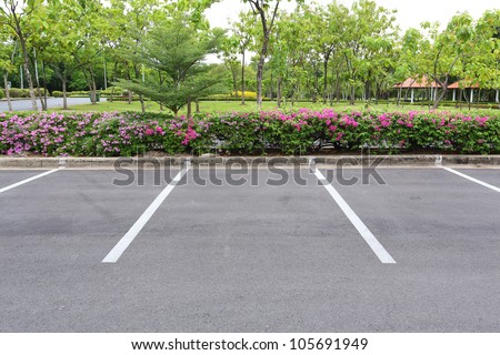Parking lane outdoor in public park