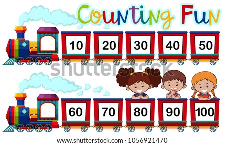 Counting numbers on the train illustration