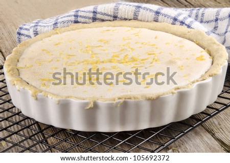 crunchy pie with lemon filling and meringue