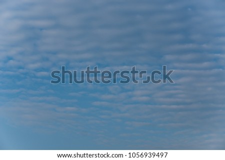 Beautiful clouds in a high blue sky. Screensaver on the desktop and for use as a background in design work.