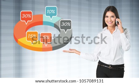 Woman with illustration Infographic