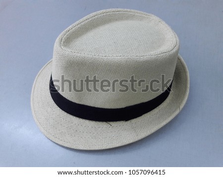Hat cream color put on white background.
