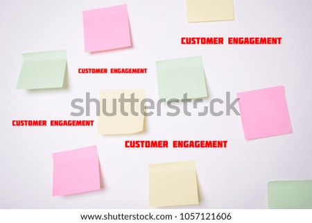Stickers on the wall with the inscriptions:CUSTOMER ENGAGEMENT