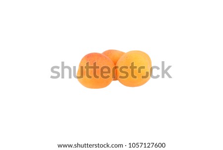 Apricot triple on white background