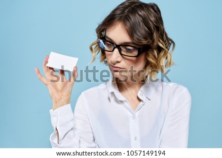 business card, young woman, work                               