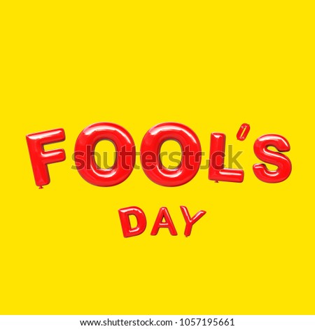 Fools day. Balloon  font style