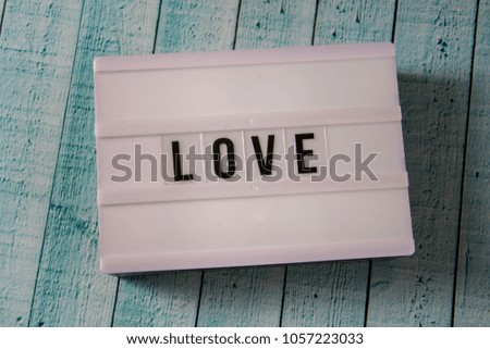 LIghtbox with the word Love