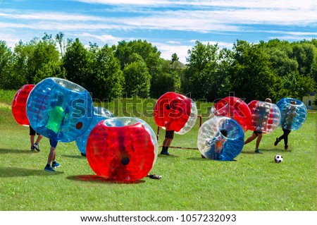  Children playing  in Bubble Football