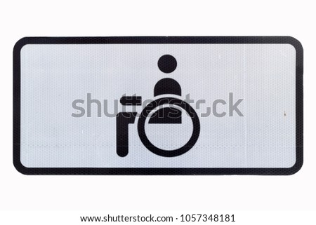 Handicap parking supplemental square road sign isolated on white.