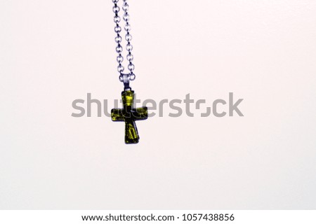 Chain with green stone cross