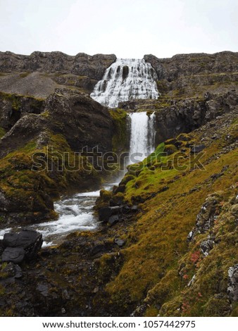 Dynjandi Waterfall in Iceland. Located in the north west of the island.