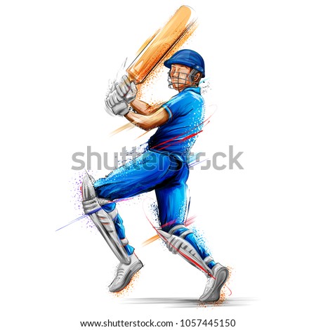 illustration of batsman playing cricket championship sports Royalty-Free Stock Photo #1057445150