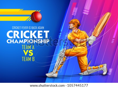 illustration of batsman playing cricket championship sports Royalty-Free Stock Photo #1057445177
