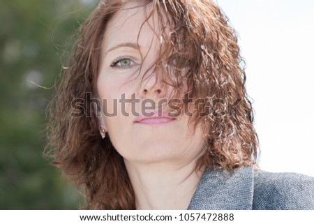 Portrait of a beautiful middle aged woman.