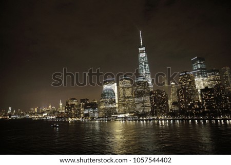 Downtown Manhattan Skyline at Night