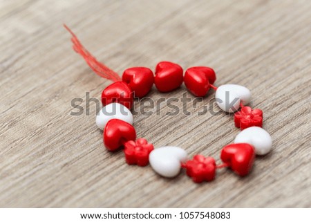 Beautiful red and white hand made bracelet
