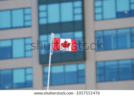 Canadian Flag In City