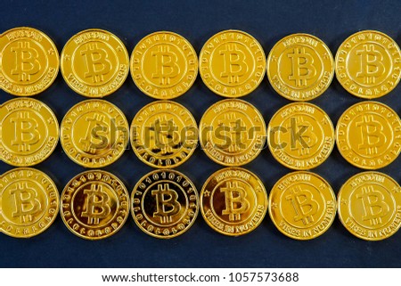 Golden Bitcoins. New virtual money.