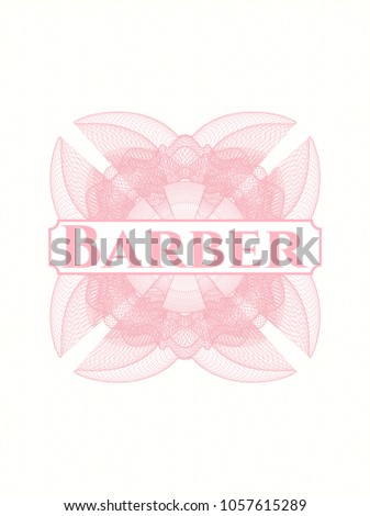 Pink abstract linear rosette with text Barber inside