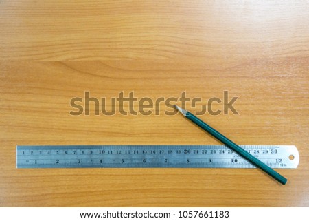 Pencil and ruler on the desk