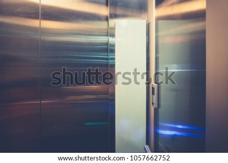 Abstract Background of modern elevator in hotel and office building. Represent business successful, up rising to the next level of challenge