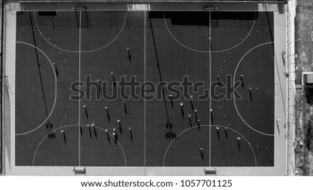 Aerial View of Hockey Game 