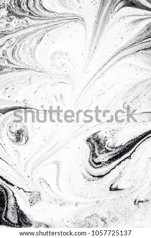Black and white Natural Luxury. Marbleized effect. Ancient oriental drawing technique. Monochrome marble texture. Beautiful pattern. Oriental art. Marbling background