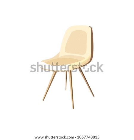 Yellow chair. Modern upholstered furniture for the interior. Isolated icons. Vector illustration

