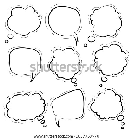 Speech bubble. Cloud. Vector Illustration. EPS 10 Royalty-Free Stock Photo #1057759970