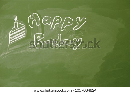 Happy birthday with chalk on a blackboard