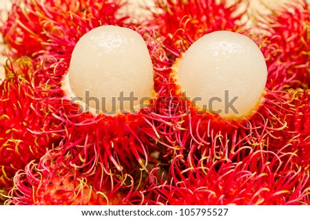 Close up of Rambutan fruits
