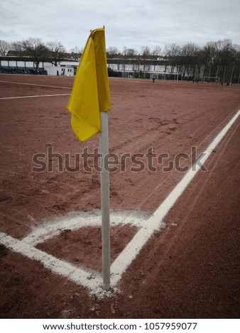 Corner flag on the football field
