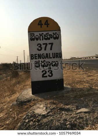 Mile stone to Bengaluru