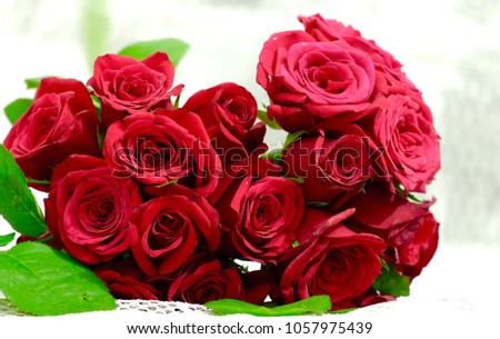 Bunch of fresh red roses