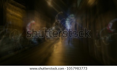 blurry night urban landscape