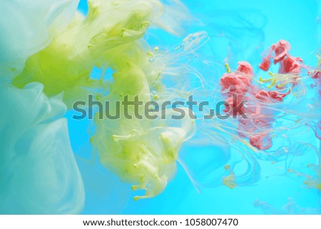 Abstract background. Fluid in dynamic on a sky blue background.