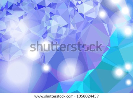 Abstract low poly triangular background with blur light dots. Raster clip art.