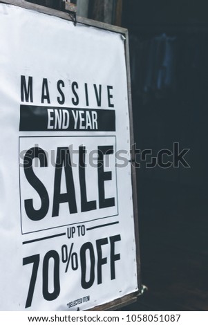 Sale and discount sign in the shopping mall in Asia.