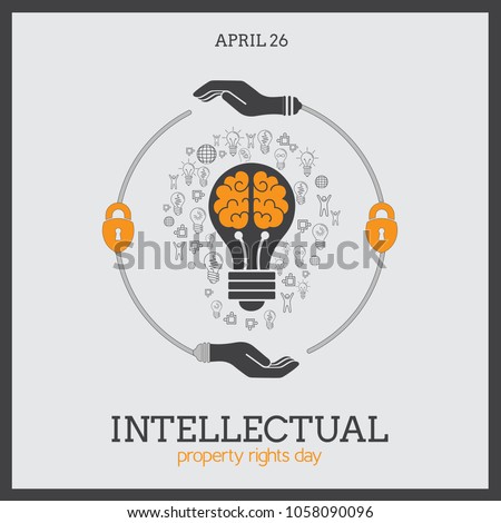 World Intellectual Property Day Vector Illustration Royalty-Free Stock Photo #1058090096