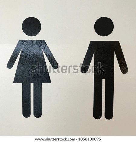Toilet sign male female adult