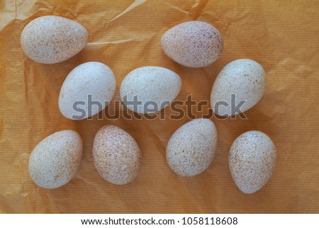 Turkey raw eggs.
