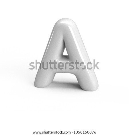 Letter A glossy 3d render.