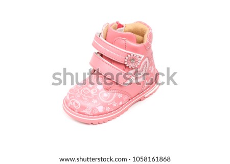 Baby Kid's modern sneakers shoe isolated on white background