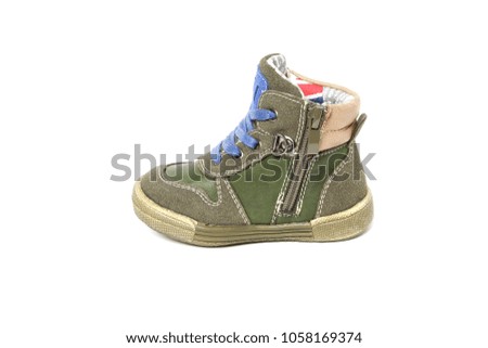 Baby Kid's modern sneakers shoe isolated on white background