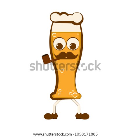 Vintage happy beer cartoon character