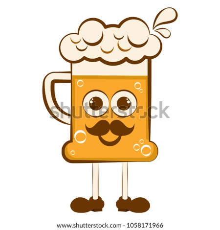 Vintage happy beer cartoon character