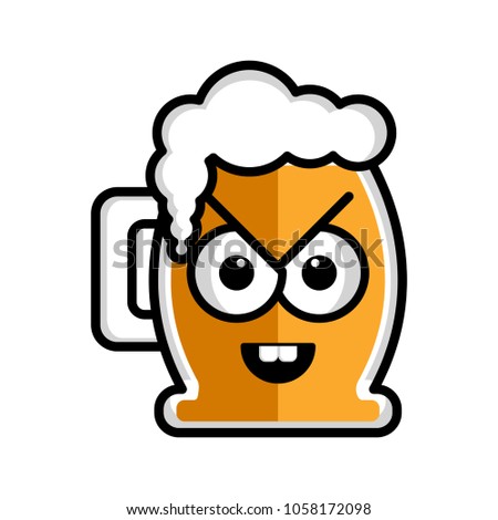 Angry beer cartoon character