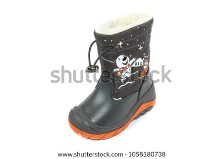 Kids Colorful Rubber Rain Boots on white background