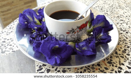 coffee cup in  flower purple